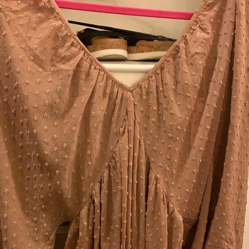 Dressy light brown blouse